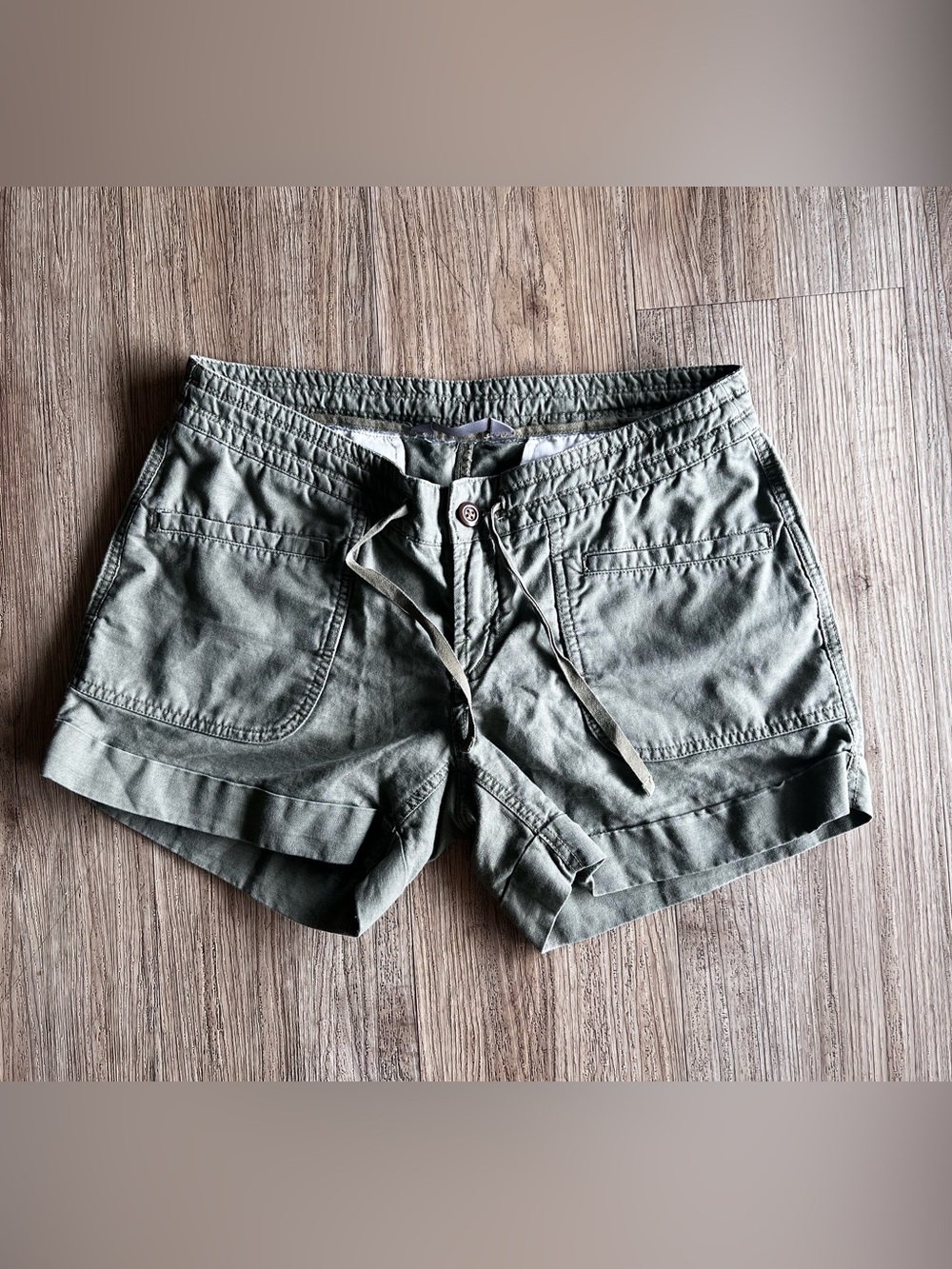 The North Face Olive Green Cargo Drawstring Women's Shorts